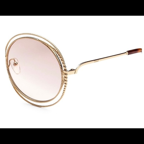 Chloe 58mm Round Gold Sunglasses main image 4
